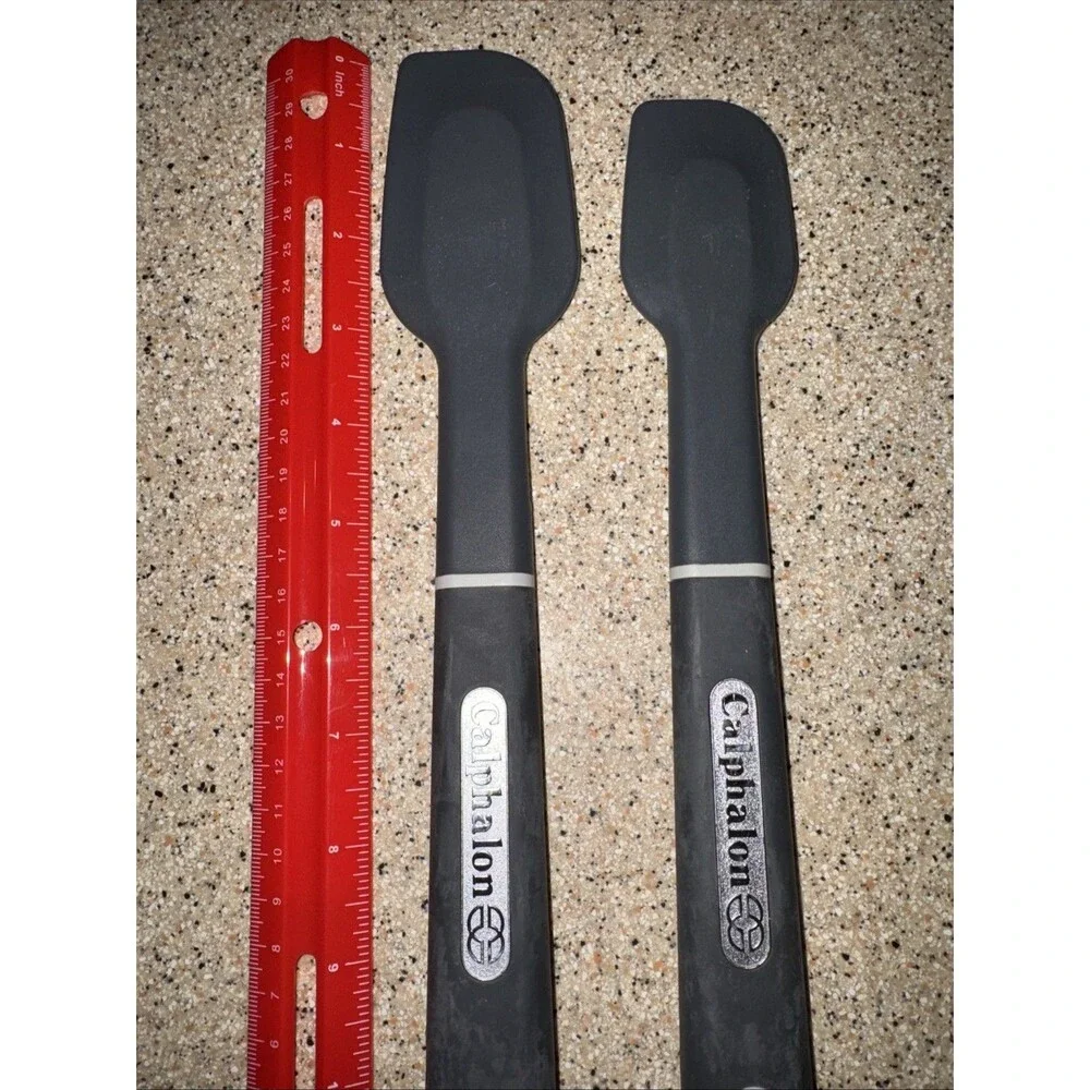Calphalon Silicone Scraper Spatula Set Black Nylon Gray Silicone Cooking Utensil
